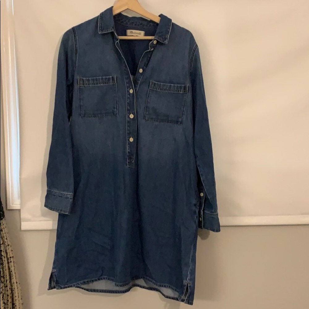 Madewell denim dress, size L.